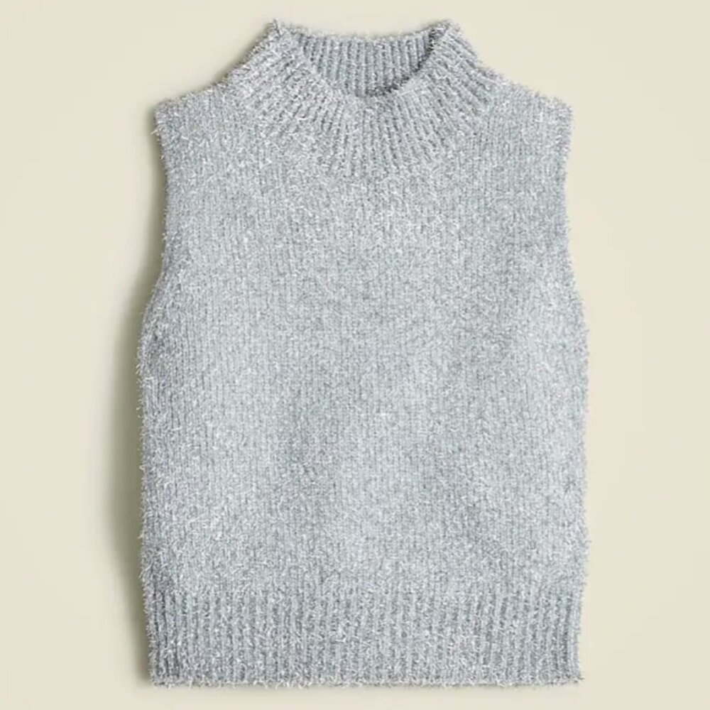 J. Crew Textured metallic sweater shell